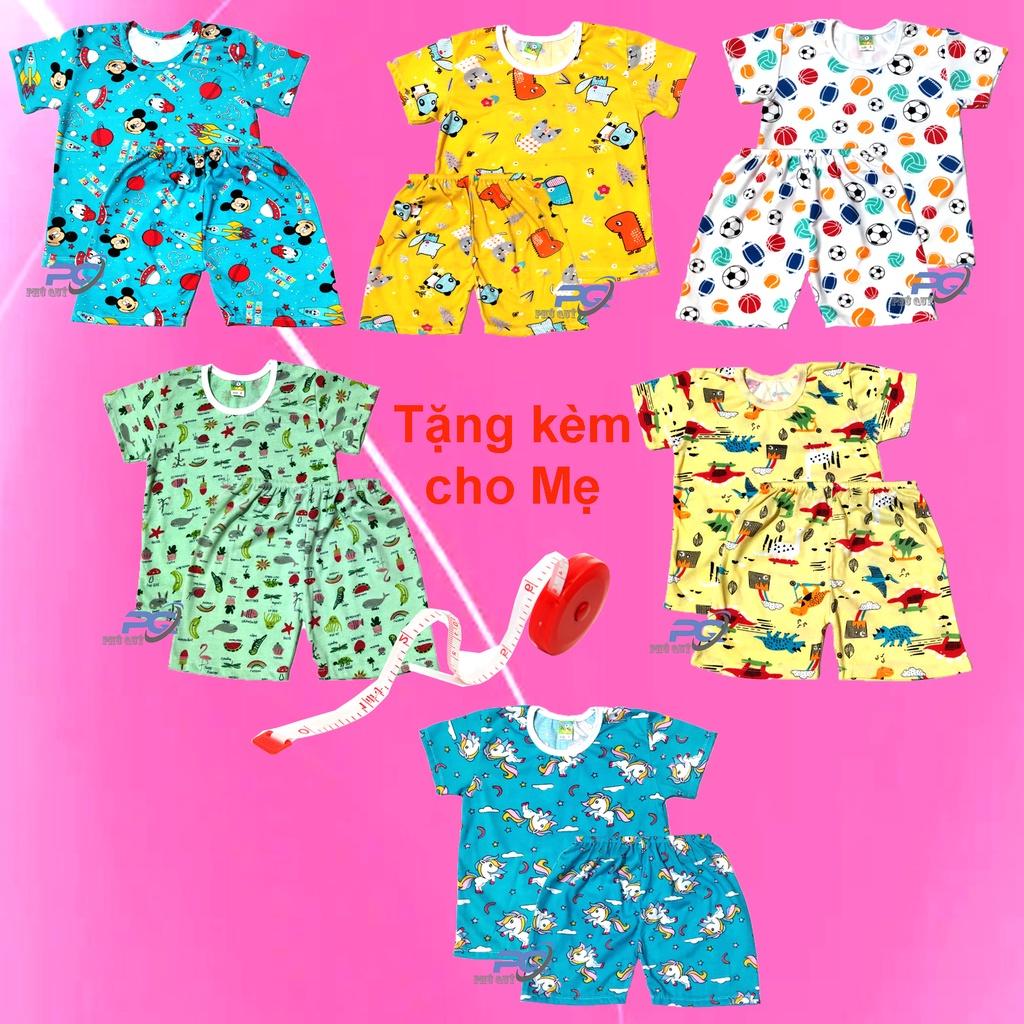 Đồ Bộ Cổ Tròn Tay Ngắn, Quần Ngắn Thun Cotton cho Bé