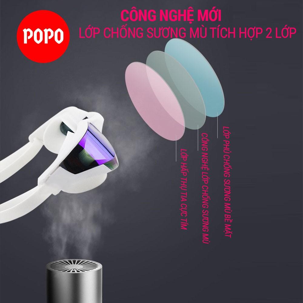 Kính bơi người lớn tráng gương POPO 720 hãng cản tia UV, chống sương mờ kiếng bơi thi đấu cho nam nữ