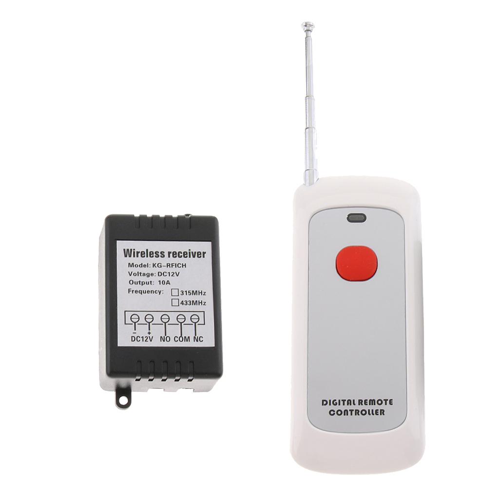 RF Remote Control with Wireless Receiver DC 12V 10A 315/433mHz