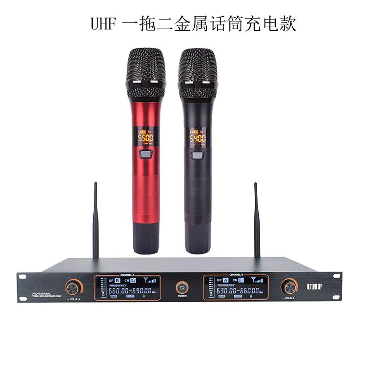 Đảm bảo chất lượng micro không dây hai kênh u một đến hai micro không dây K bài hát micro chuyên nghiệp lớp học tại nhà micro sạc hoạt động