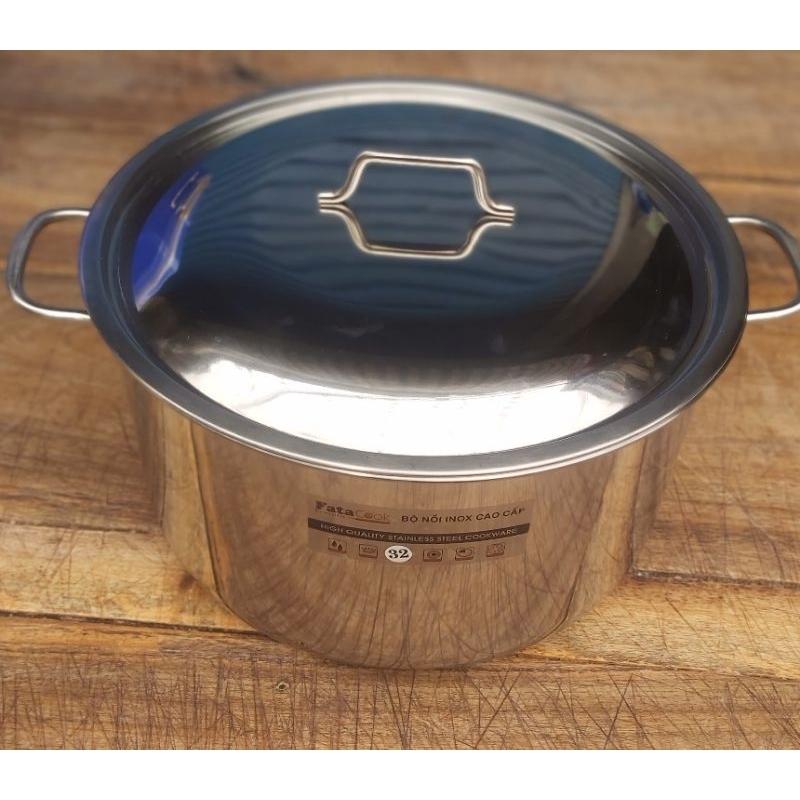NỒI LUỘC GÀ INOX 430 BẾP TỪ 1 ĐÁY HT COOK SIZE 32CM SỬ DỤNG ĐƯỢC TRÊN MỌI LOẠI BẾP