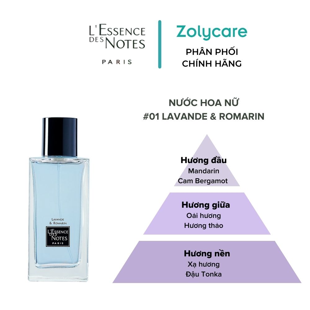 Nước Hoa Pháp Nữ L'Essence des Notes EDN Lavande &amp; Romanrin 100ml