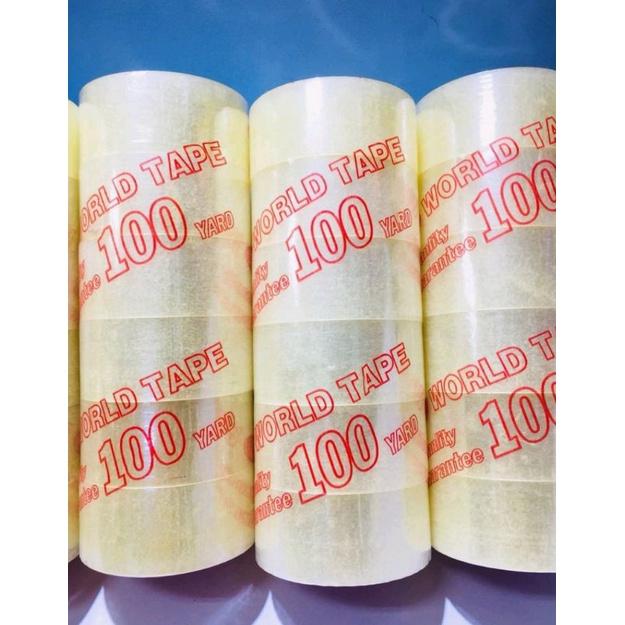 Lốc 6 Cuộn Băng keo trong 200Y nặng 1,6kg chuyên dùng đóng gói hàng hoá