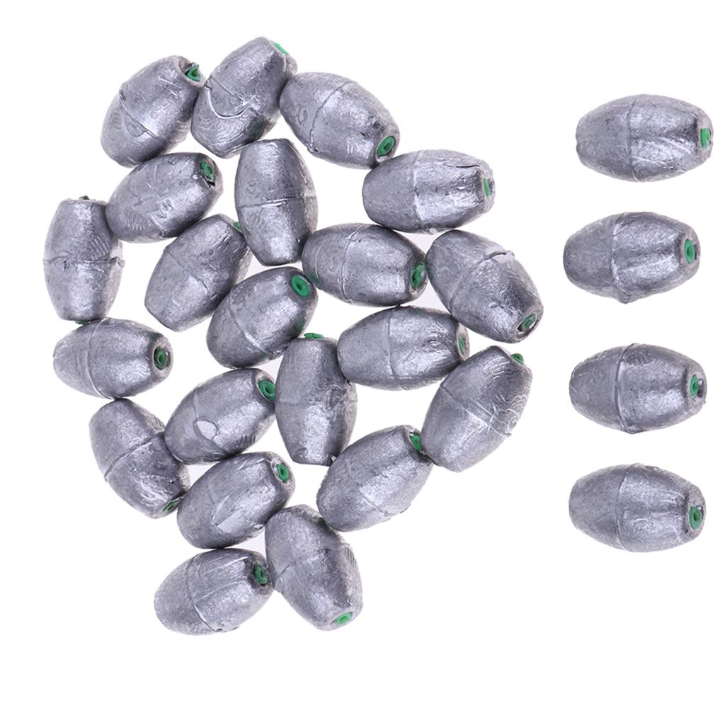 25Pcs/set Fishing Lead Weights Lead Fishing Sinker Weight for Any Waters 30g