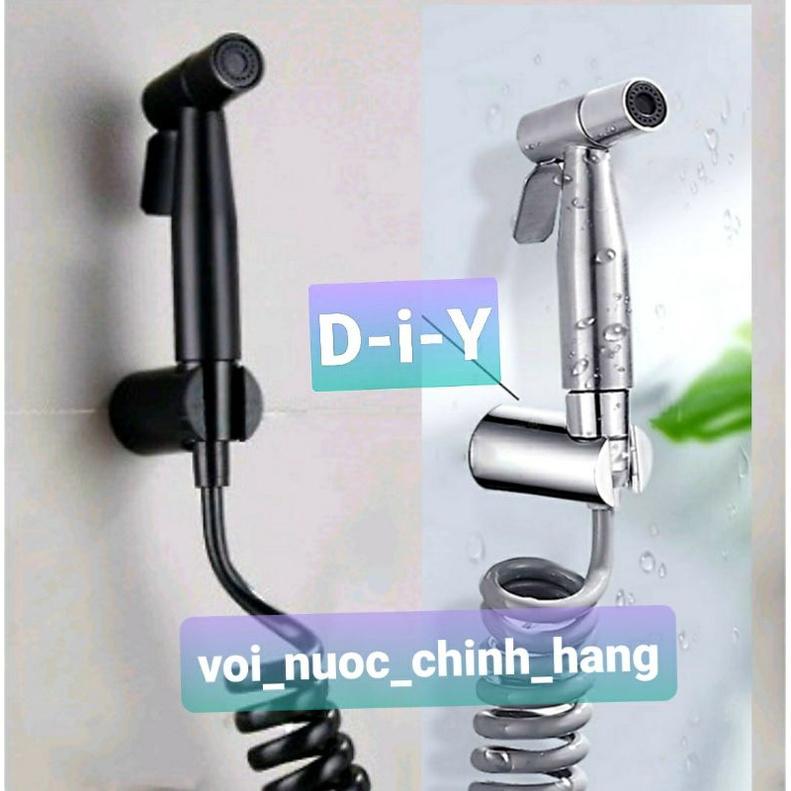 VÒI XỊT VỆ SINH INOX 304 MÀU ĐEN / MÀU XÁM, KIỂU DÂY XOẮN LÒ XO