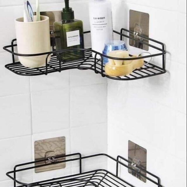 Kệ góc dán tường nhà tắm sơn tĩnh điện