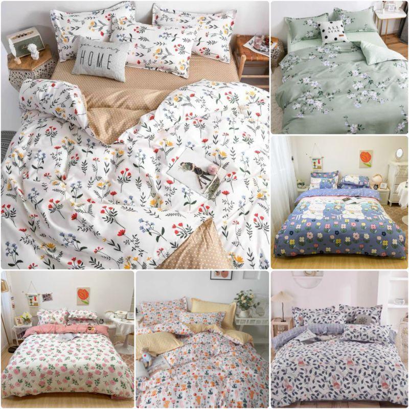Bộ chăn ga gối hoa nhí Cotton Poly cao cấp LEEBedding, chăn ga Hàn Quốc, miễn phí bo chun drap ga giường theo yêu cầu