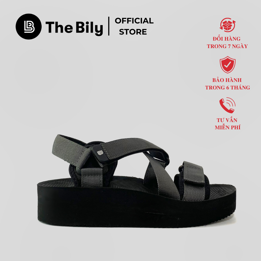 Giày Sandal Nữ The Bily 02W Quai Chéo Đôi - Màu Xám BL02WX