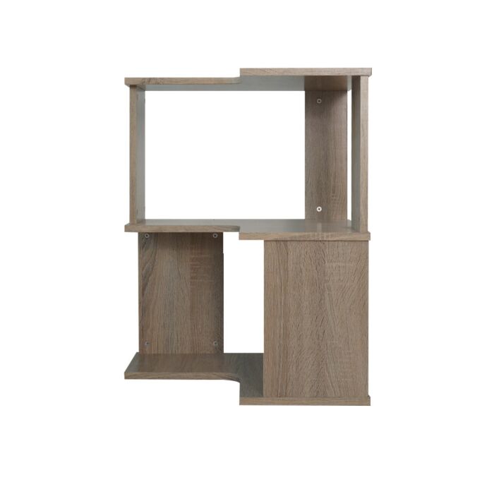 SB Furniture, Looms, Clint 2-Tier Corner Shelf, Solid Oak Color, W50xD50xH64 cm.
