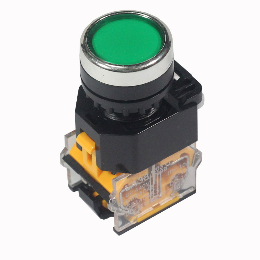 Nút Nhấn Đề Nhả Không Đèn LA38 - 440V 10A - Xanh Lá