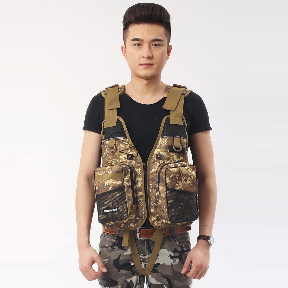 Outdoor Fishing Vests Breathable & Adjustable Swimming Vest Floatage Jackets with Multi-Pockets for Men Women Fishing Rafting Surfing Swimming