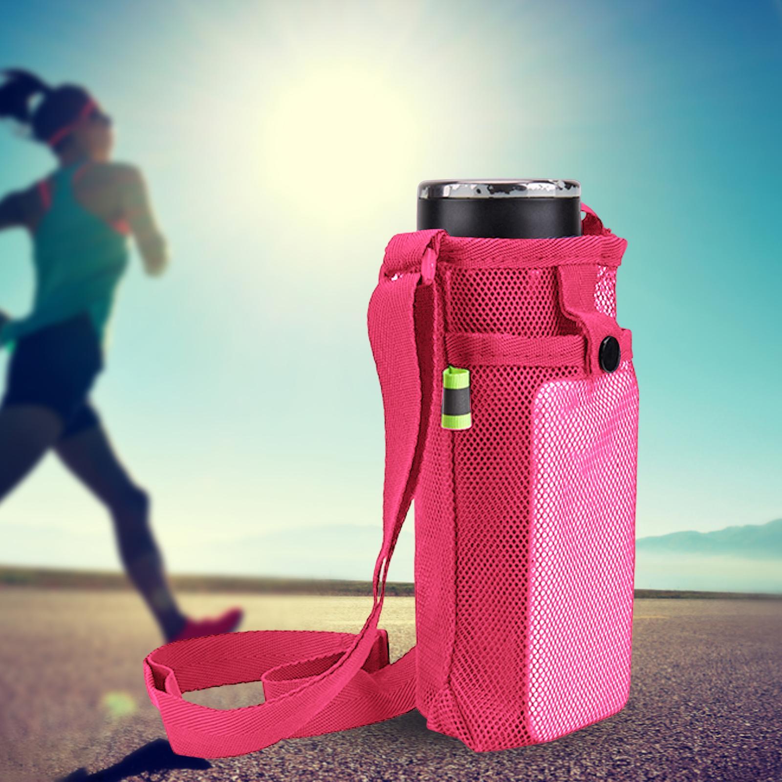 Water Bottle Carrier Bag Kettle Carrying Bag Pocket Mesh Bottle Holder Pouch Sling Case Sleeve for Hiking Travel Running Walking Gym