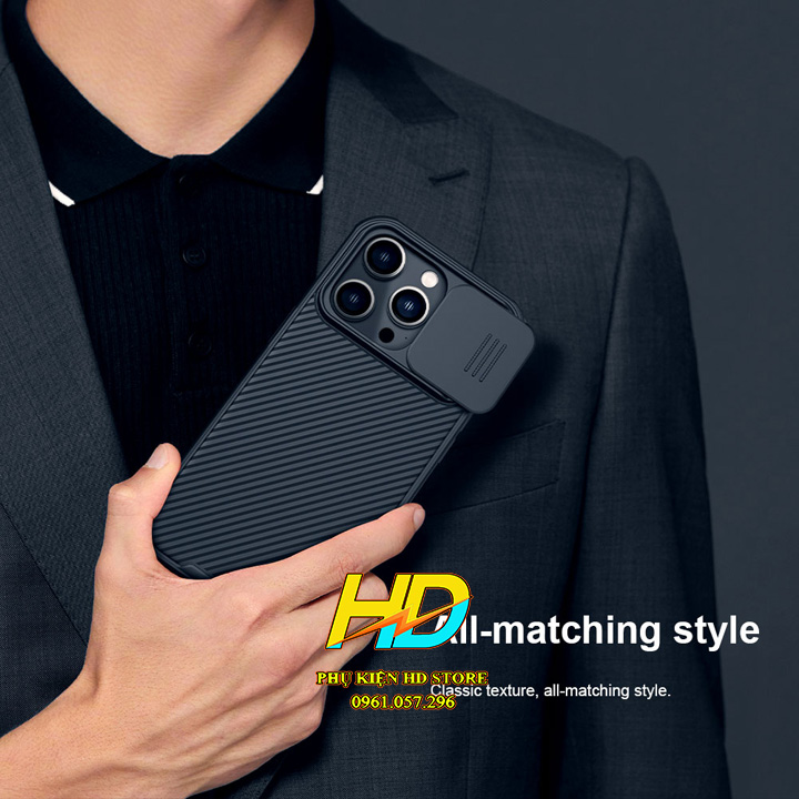 Ốp Lưng Bảo Vệ Camera Dành Cho iPhone 14 Pro Max / 14 Pro / 14 Plus/ 14 Chính Hãng Nillkin CamShield Có Nắp Trượt Camera, Chống Sốc, Chống Trượt, Chống Vân Tay, Tản Nhiệt - Hàng Chính Hãng