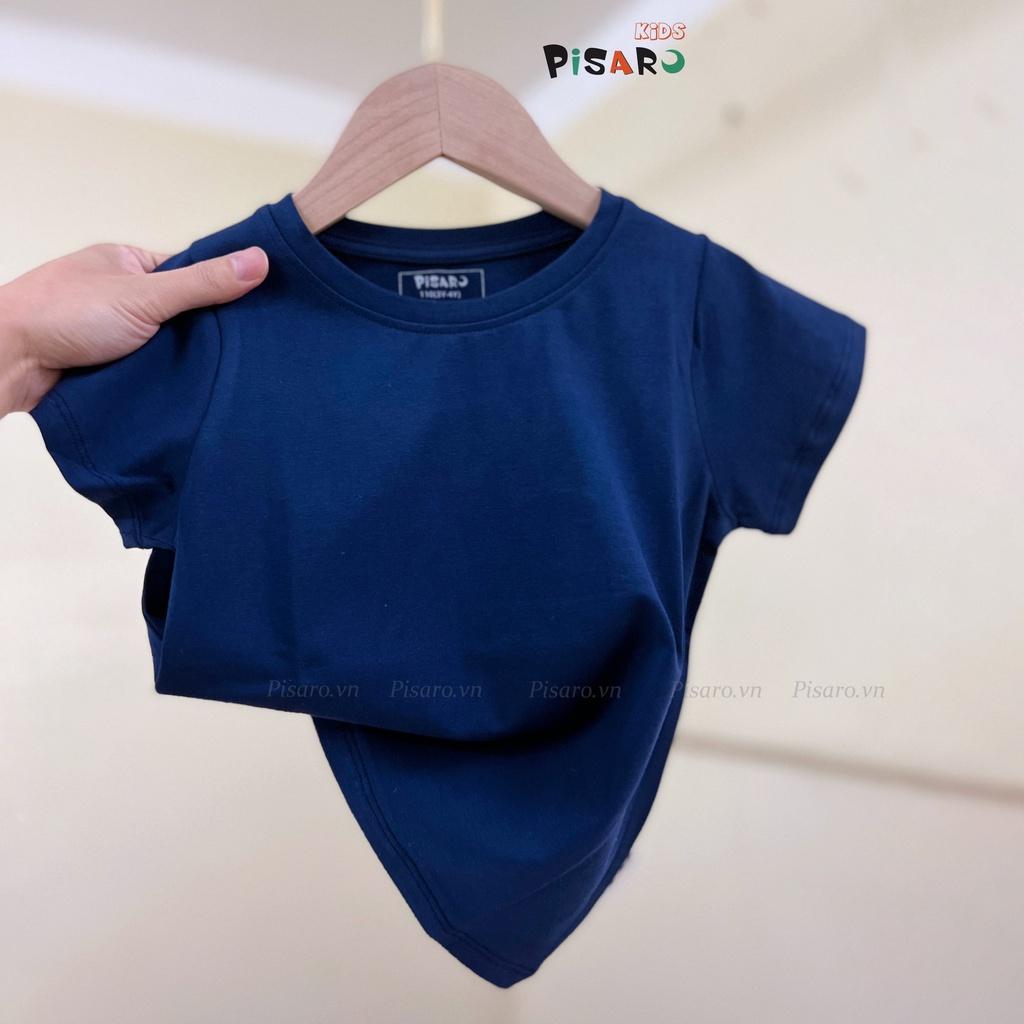 Áo phông cộc tay trơn trẻ em hãng PisaroKids,áo thun bé trai bé gái vải cotton cao cấp co dãn mềm mại thấm hút mồ hôi