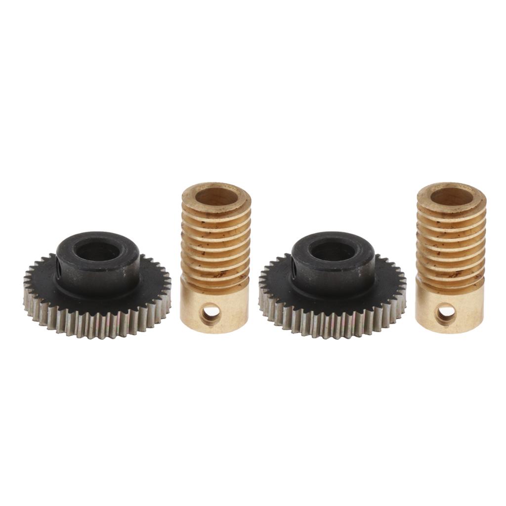 4 Packs 0.5 Modulus Worm Wheel + Gear Shaft Hole 6mm 1:40 Reduction Gear