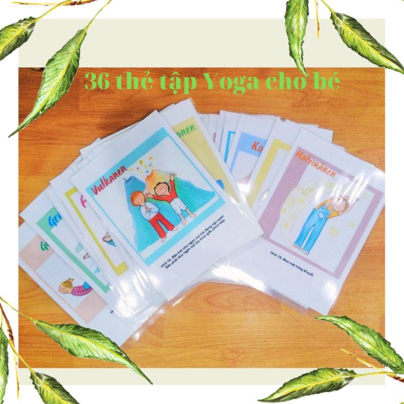 Bộ Thẻ tập Yoga cho bé, thẻ học, flashcard, thẻ thông minh, học Glenn Doman, thẻ chuẩn