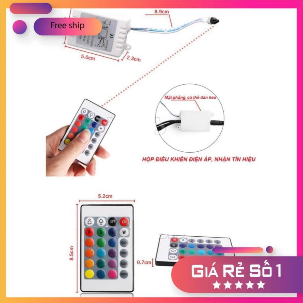 ️GIÁ TỐT️ Bộ Đèn Led Cảm Biến Mạch_Trang Trí Gầm Ghế, Gầm Taplo, Chân Thắng _ Có Điều Khiển Đổi 8 Màu Cao Cấp