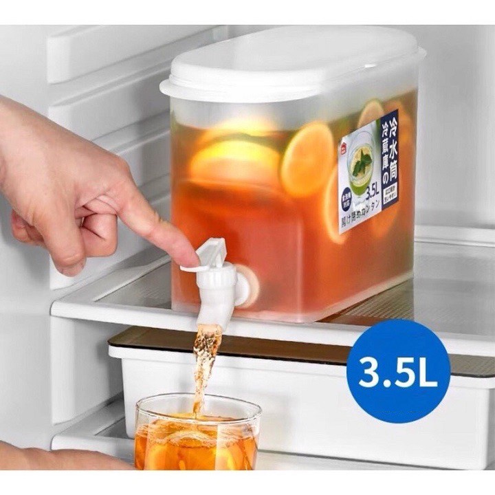 Bình đựng nước tủ lạnh dung tích lớn 3.5L có vòi, đựng trà, nước trái cây, các loại đồ uống khác trong tủ lạnh