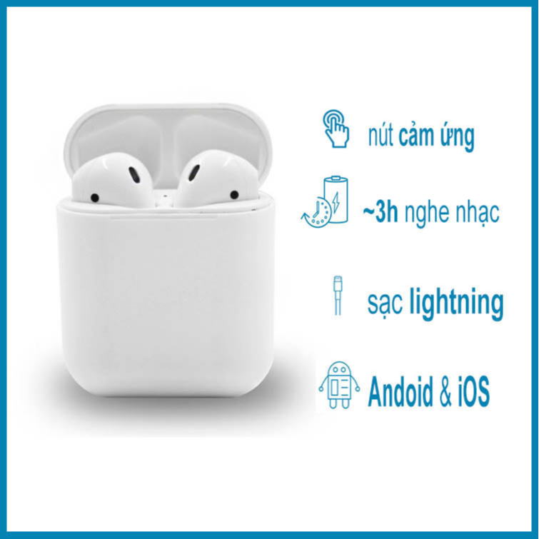 Tai nghe Bluetooth Inpods 12 - Cảm biến vân tay, chống nước,màu sắc đa dạng- 5 màu sắc lựa chọn