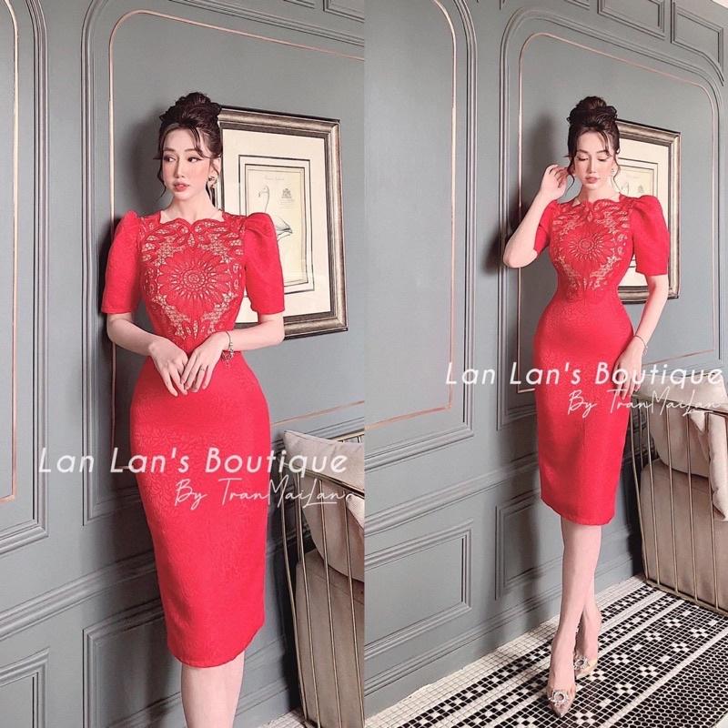 Đầm ôm body đầm nữ phối ren tay ngắn