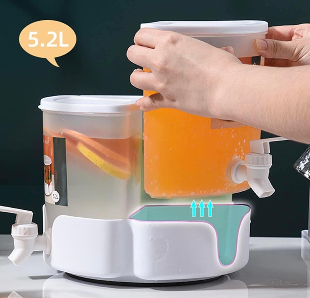 BÌNH ĐỰNG NƯỚC HOA QUẢ , DETOX 3 NGĂN CÓ VÒI, XOAY 360 ĐỘ TIỆN DỤNG