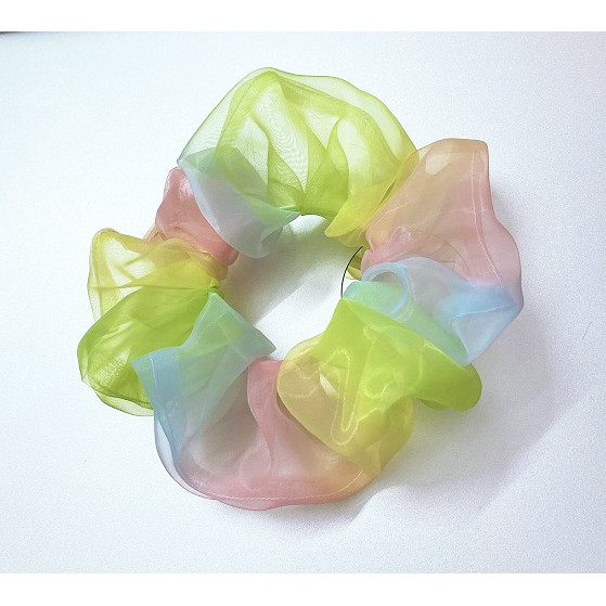 Dây cột tóc scrunchies mới mẫu cầu vòng