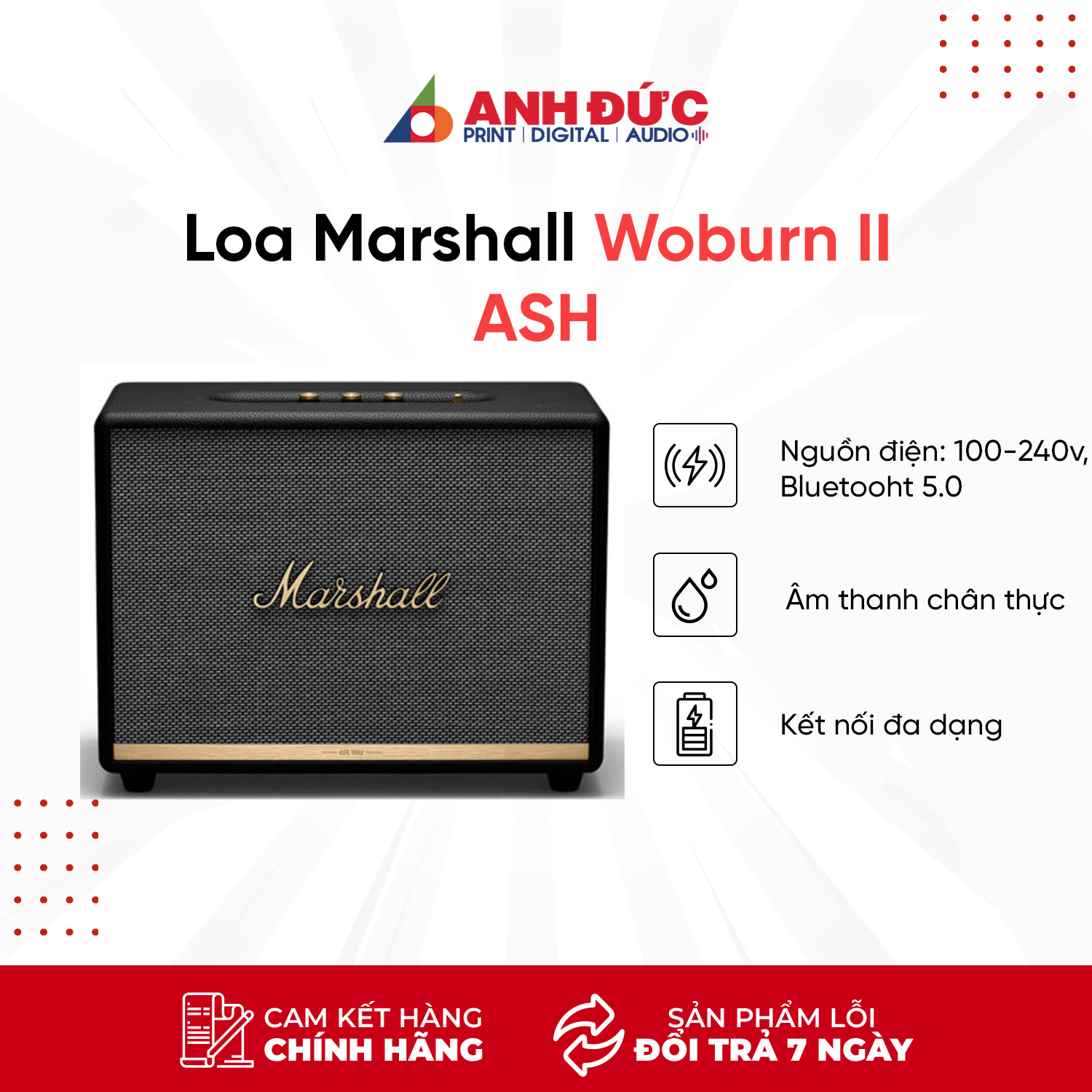 Loa Bluetooth Marshall Woburn II - Hàng Chính Hãng ASH