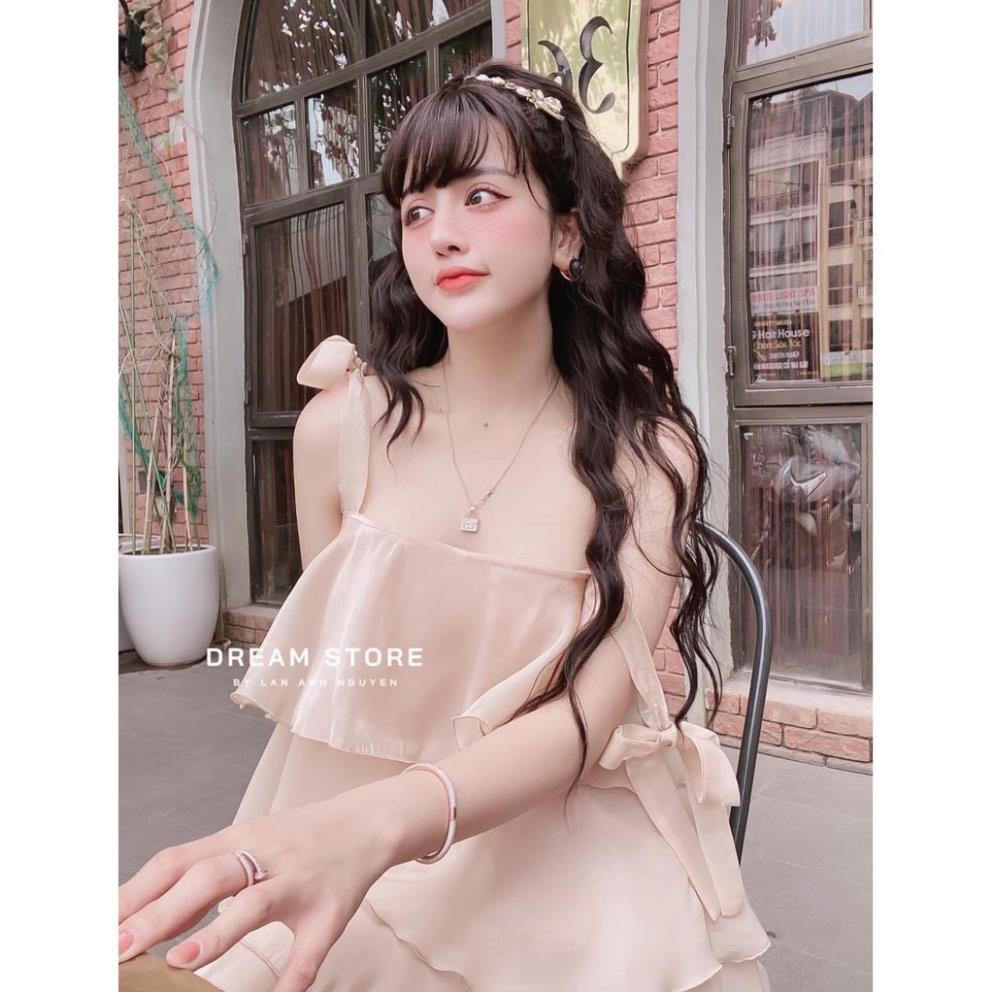 Váy Tơ Bèo Tầng Hai Dây Cực Xinh Cực Bánh Bèo