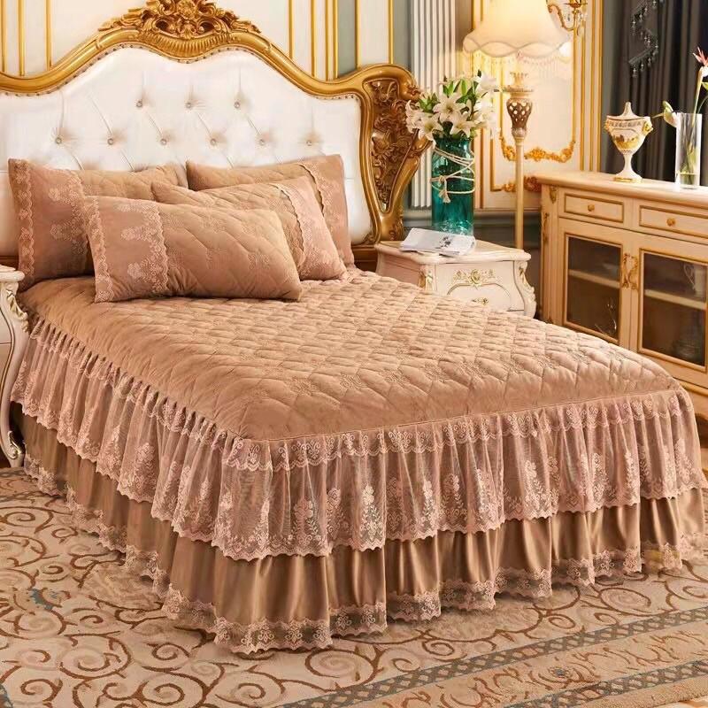BỘ GA GỐI NỈ TRẦN BÔNG BÈO PHỦ