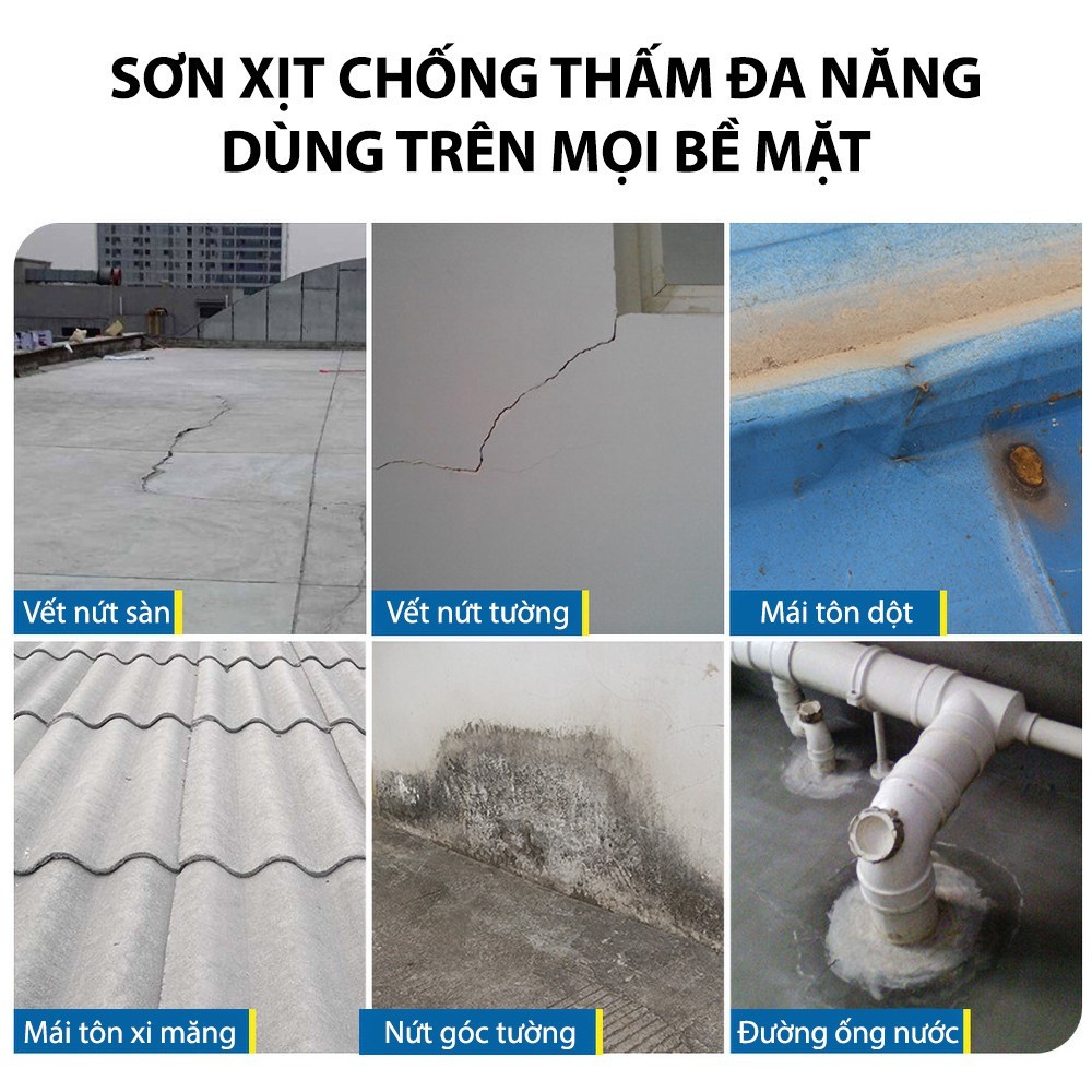 Bình Xịt Chống Dột, Chống Thấm Hiệu Quả - Chai Dung Dịch Chống Thấm, Dột Waterproof Spray Polyurethane - Giao Màu Xịt Ngẫu Nhiên