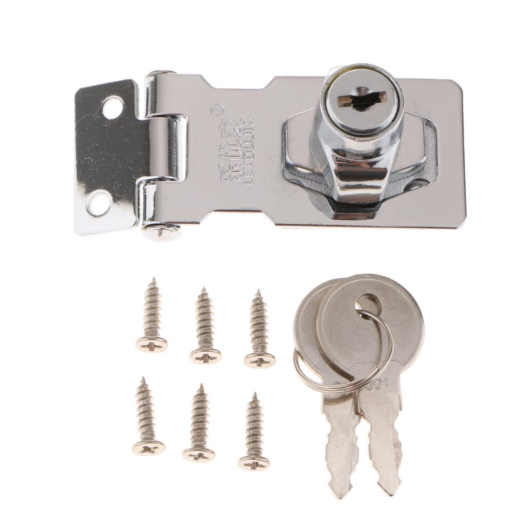 Zinc Alloy Keyed Door Lock Security Bolt Anti-theft Lock Buckle Locker
