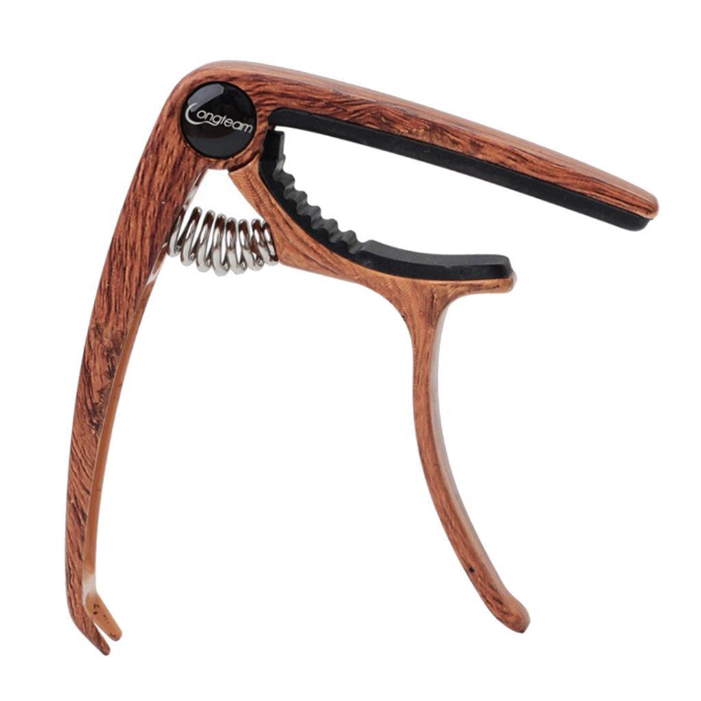 Wood Grain Guitar Capo Tuner  Quick Change Key Clamp