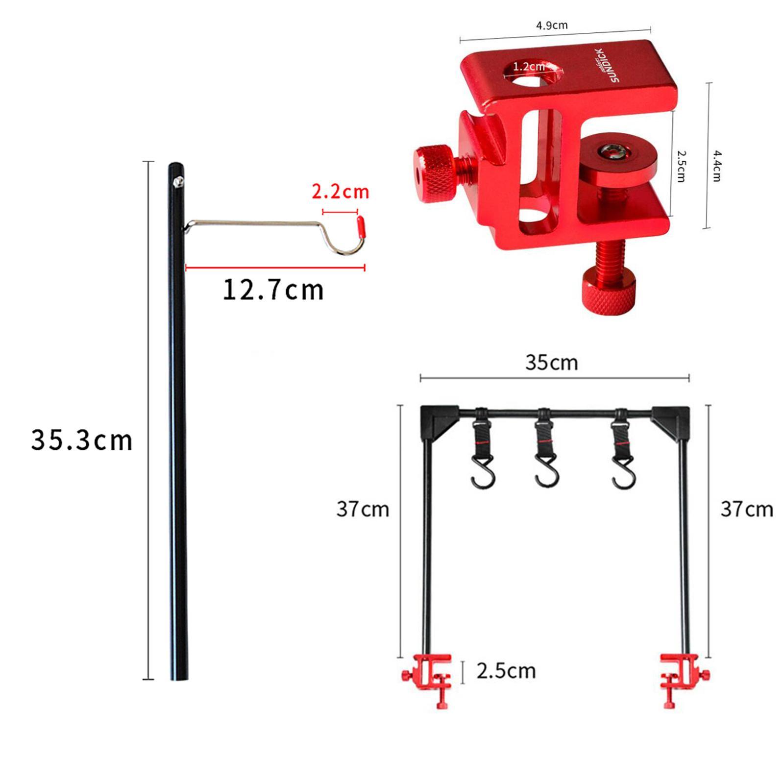 2 Set Camping Picnic Lantern Pole Hanging Rack Tent Hanger Stick Black
