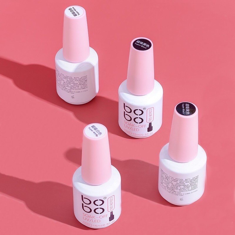 Sơn Gel Bobo Đen, Trắng Và Đỏ - Chai 15ml
