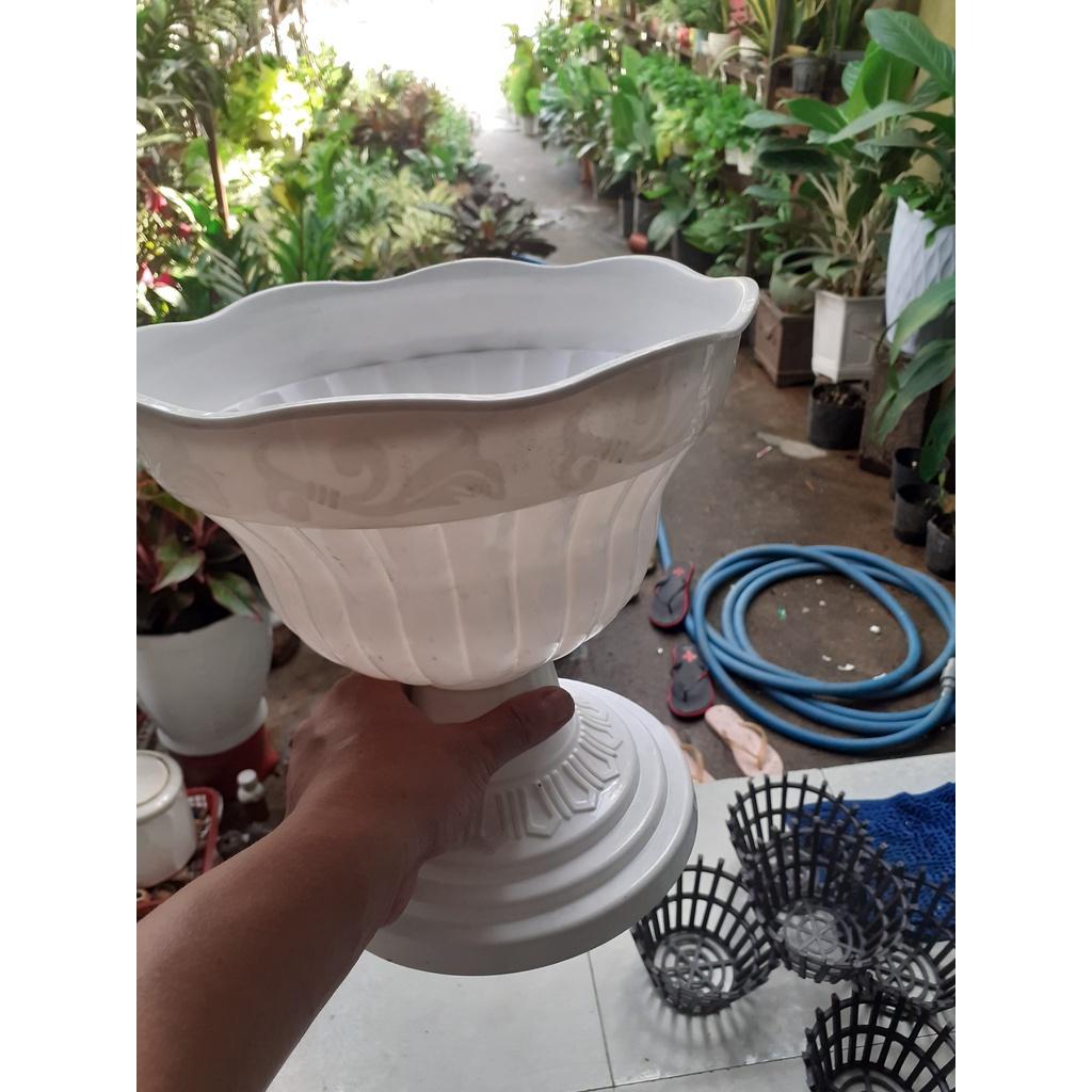 Combo 2 chậu nhựa chân đế hình hoa