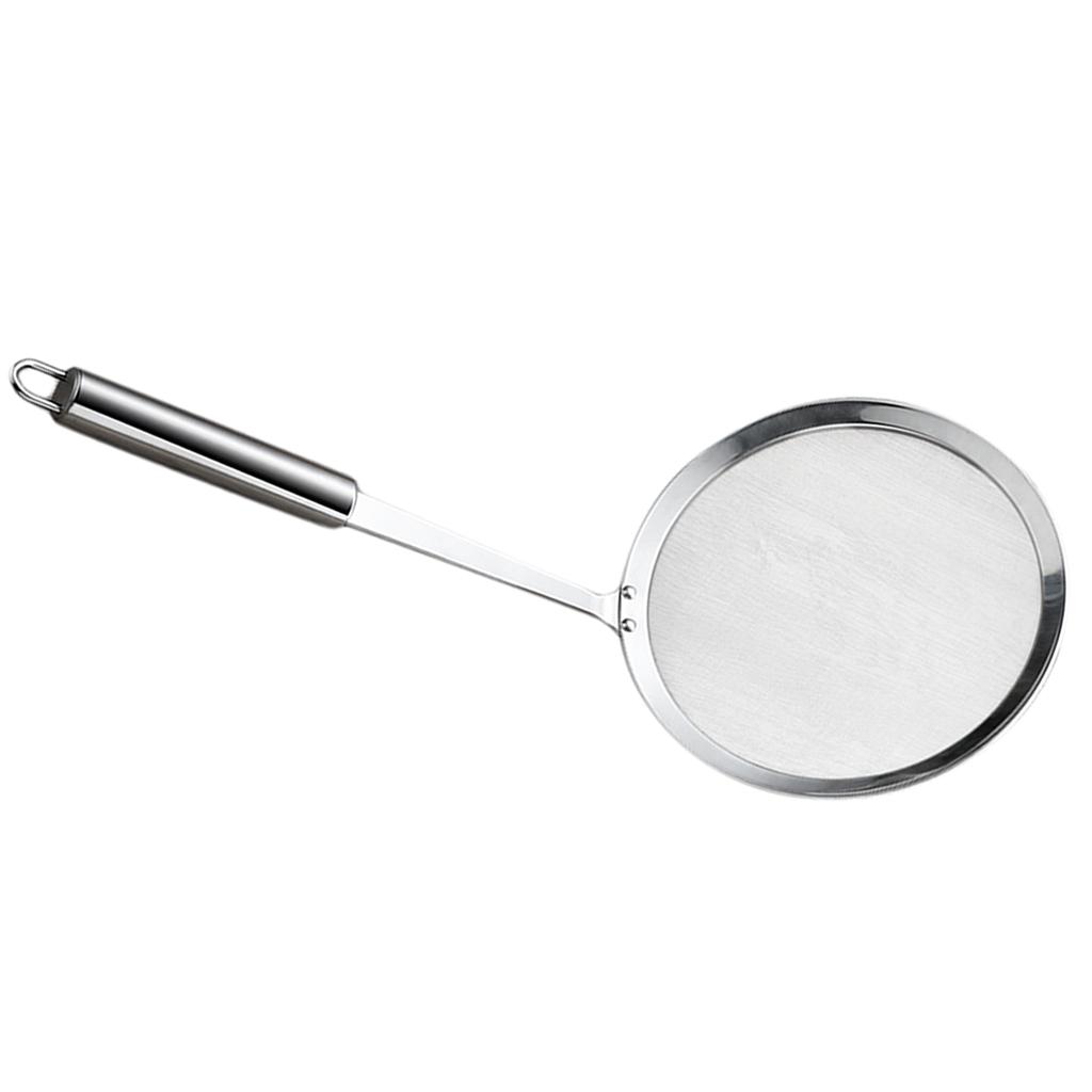 2x Stainless Steel Oil-Frying BBQ Mesh Spoon Wire Skimmer Spiral,16cm