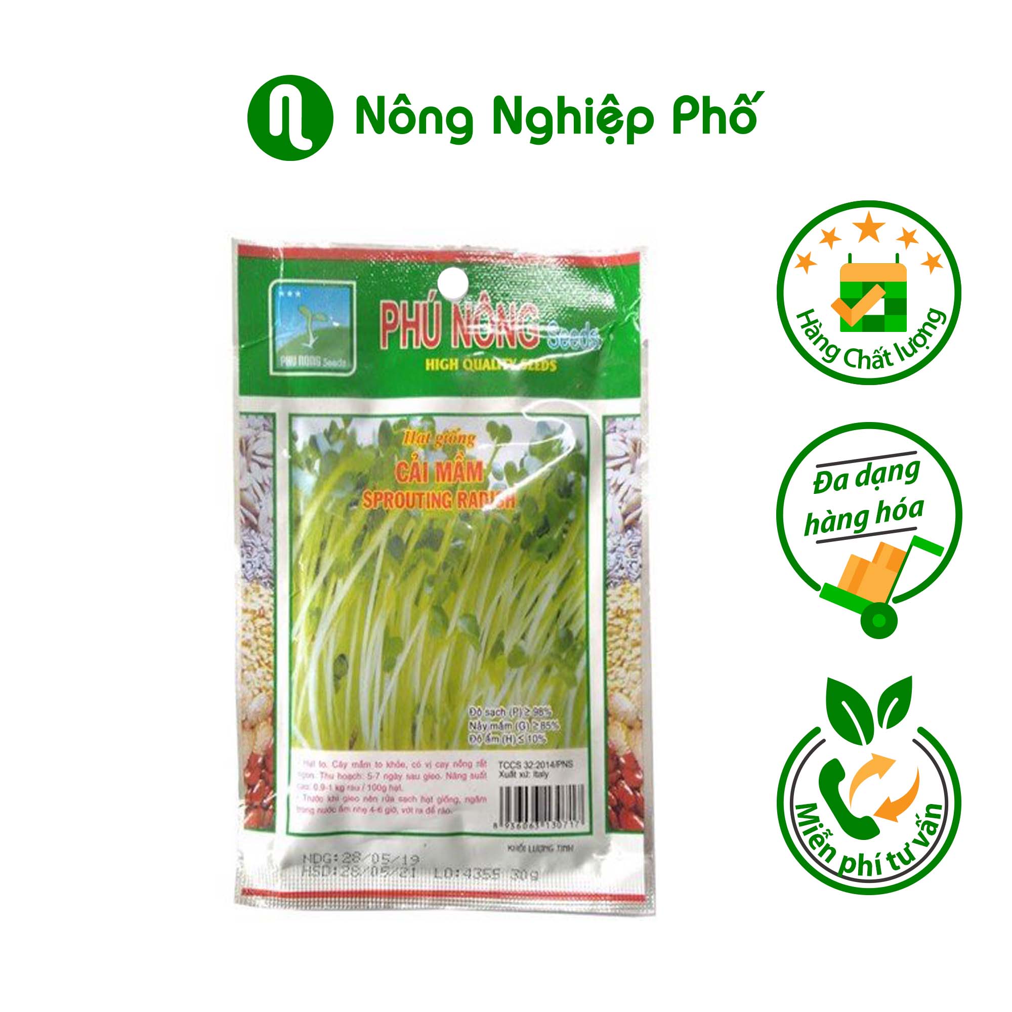 Hạt Giống Cải Mầm Sprouting Radish Phú Nông PN (30g/ Gói)