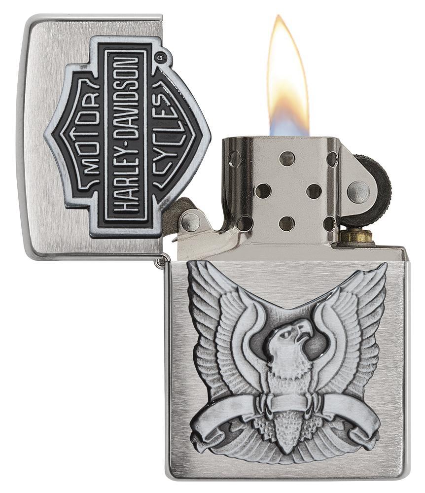 Bật Lửa Zippo Made in the USA Emblem Brushed Chrome 200HD.H284