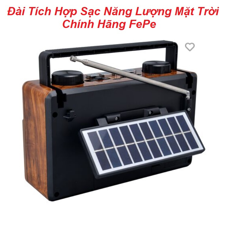 Đài Radio Bluetooth Năng Lượng Mặt trời FePe, Model FP-2382-S, FM, AM, SW, Cổng Cắm USB, Thẻ Nhớ -Hàng Chính Hãng