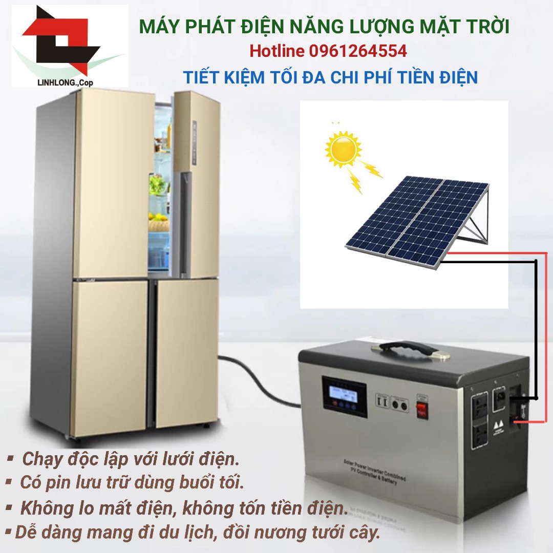 Máy phát điện năng lượng mặt trời, Bộ lưu trữ điện công suất 1000W (1Kw) Công nghệ Châu Âu tốt nhất hiện nay