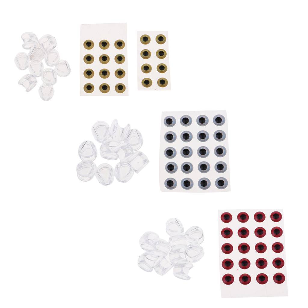 20pcs 3D Fishing Eyes Fishing Lure Eye & 10pcs Fishing Head Great Accessory for Make Fishing Bait, Fly Tying, Fishing Lures, Crafts