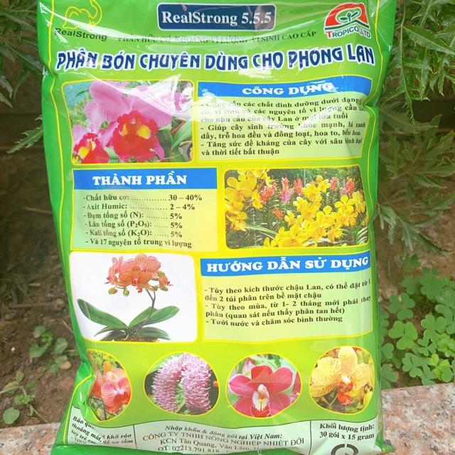 Phân bón chậm tan hữu cơ khoáng vi lượng RealStrong 5-5-5 dạng túi lưới