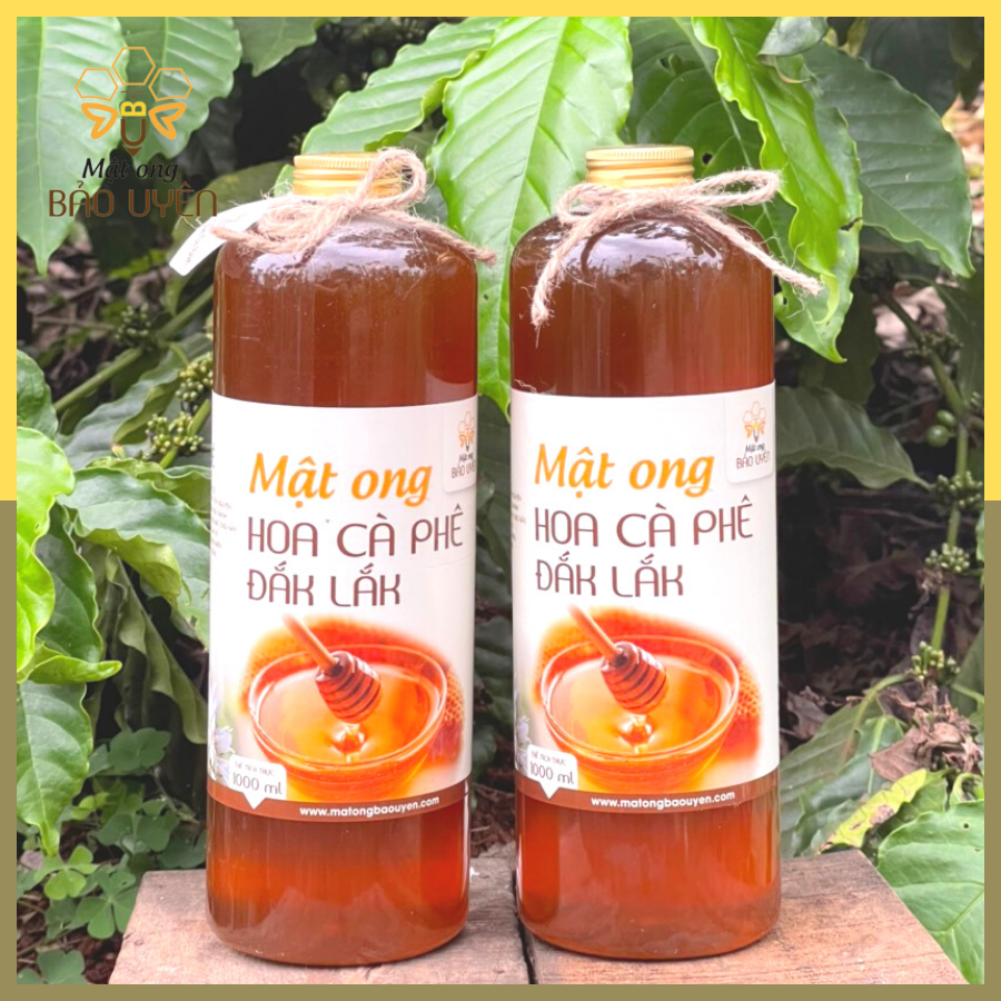 Combo 2 Mật Ong Hoa Cà Phê Đắk Lắk Nguyên Chất Chống Oxy Hóa Tăng Cường Sức Đề Kháng Dung Tích Chai 1 Lít