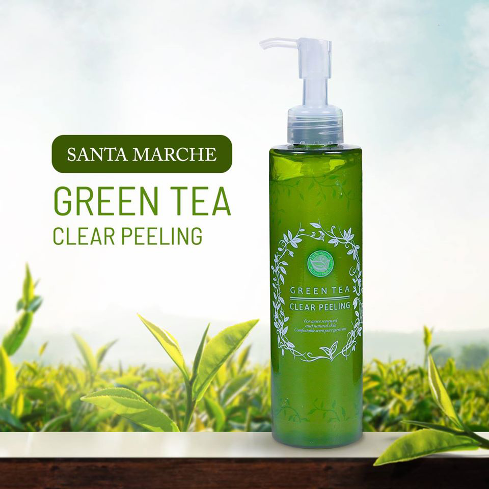 Gel Tẩy Tế Bào Da Chết Trà Xanh Nhật Bản Santa Marché Green Tea Clear Peeling, Làm Mờ Vết Sạm, Cung Cấp Vitamin C Làm Sáng Da, Colagen Tăng Độ Đàn Hồi