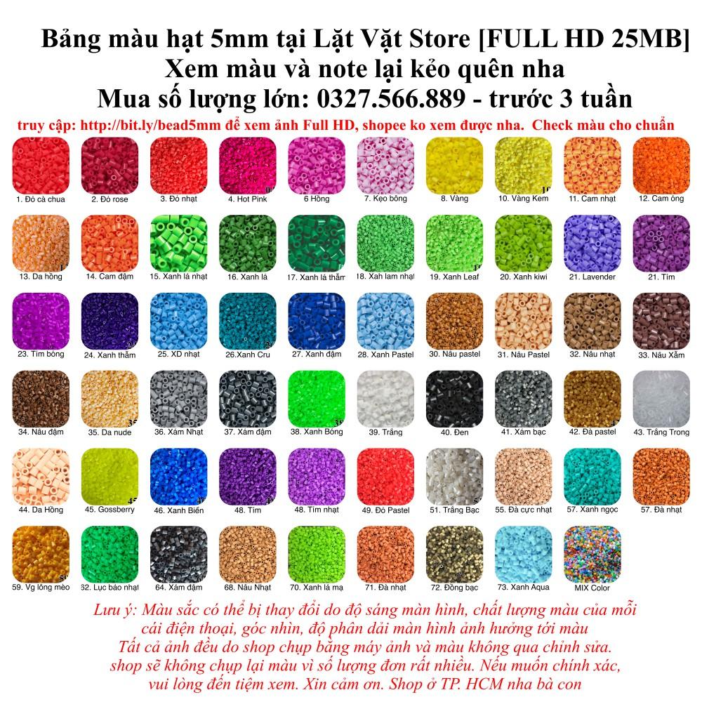 1000 Hạt Perler beads 5MM - Hạt nhựa đồ chơi 5mm , Hama Beads, Tranh Pixel