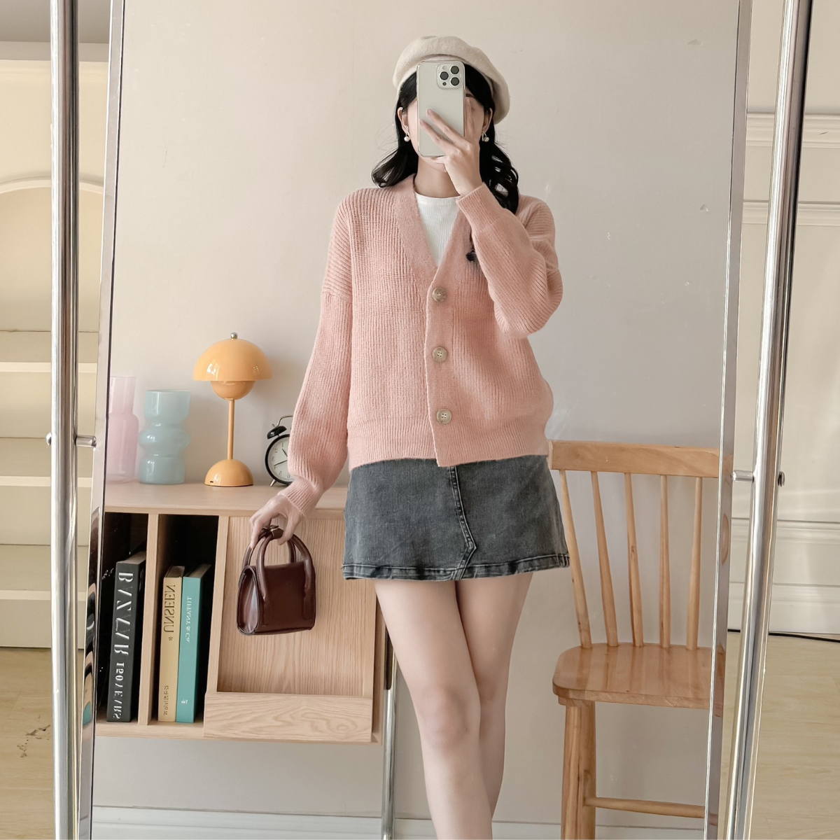 Chân váy Jeans kiểu basic dễ phối đồ form chữ a tôn dáng Vaella Miều Est.2013