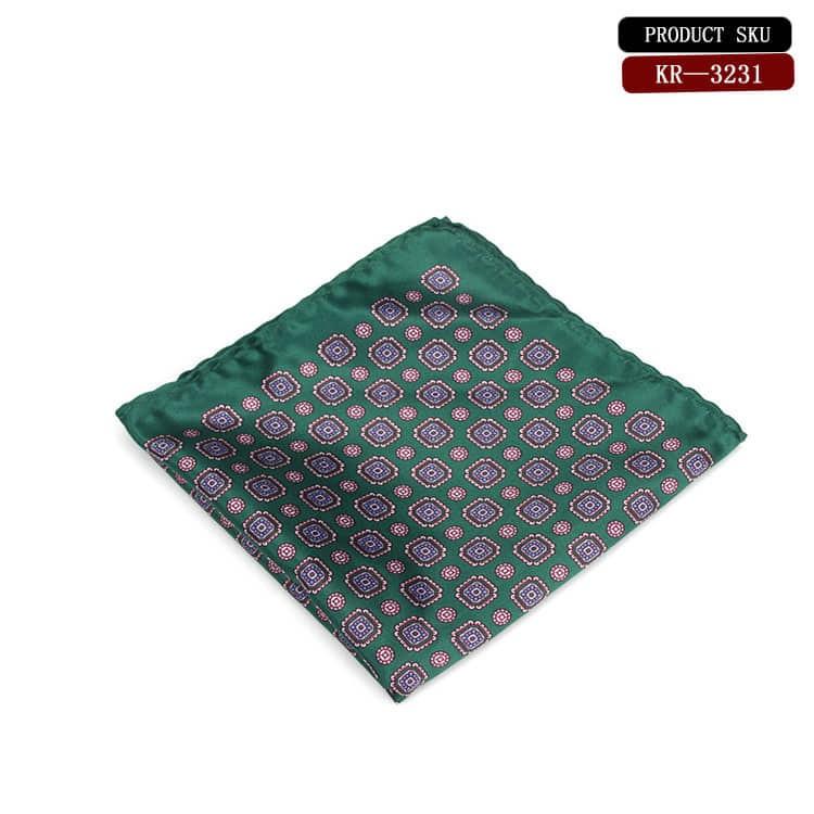 Khăn cài áo vest cho nam _Pocket square họa tiết ô vuông