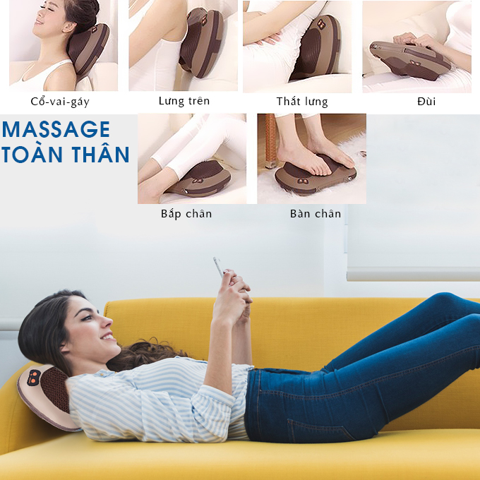 Gối massage hồng ngoại Fuki FK-560 (tuỳ chỉnh tốc độ)