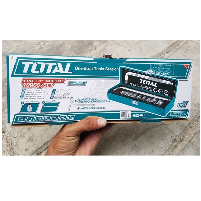 Bộ tuýp lục giác cần L 10 chi tiết Total THTL121101