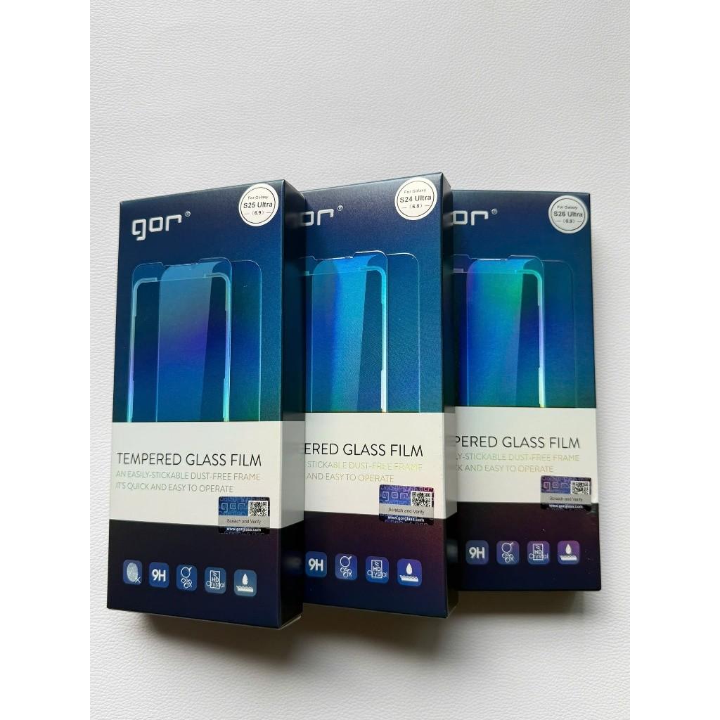 Kính Cường Lực GOR Samsung S26 Ultra, S25 Ultra, S24 Ultra có KHUNG TỰ DÁN trong suốt (hộp 2 miếng) - Hộp 2 kínhGOR tự dán, Hộp 2 kínhGOR tự dán